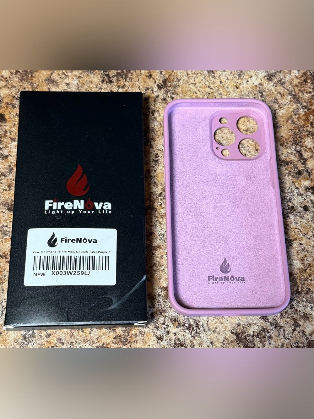 Fire nova Lilac Purple Phone Case for iPhone 15 Pro Max + screen protector